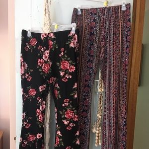 2pc Boho Wide Leg Yoga Pants Size Large
